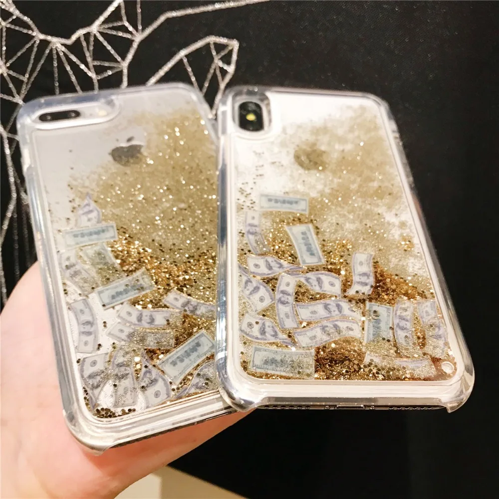 Модный Блестящий 3D чехол для телефона с зыбучим песком iPhone X XS MAX XR 7 8 6 6S 6Plus чехлы