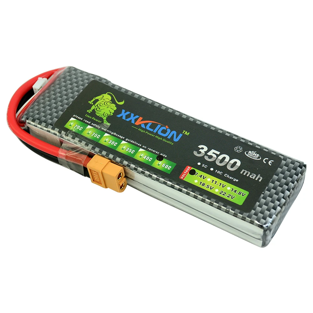 2pcs Lipo Battery 2S 7.4v 3500mAh 25C 30C 35C 40C 60C RC boat Aircraft Helicopter Car Boat Drones Quadcopter Li-Polymer Batteria | Игрушки и