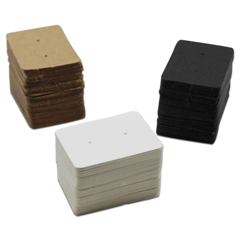 100 шт./лот 2.5X3.5cm крафт бумага серьги картонные бирки для показа ювелирных изделий