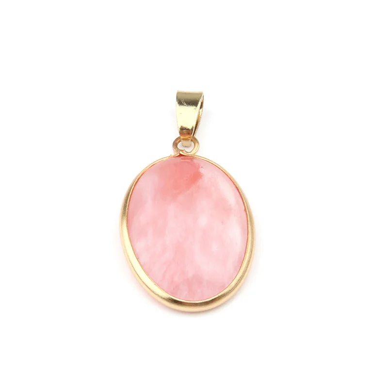 Natural Stone Pendant Oval Shape Pendants Agates/ Tiger Eye Charms for Necklaces Jewelry Making 3.6*1.9*0.7cm