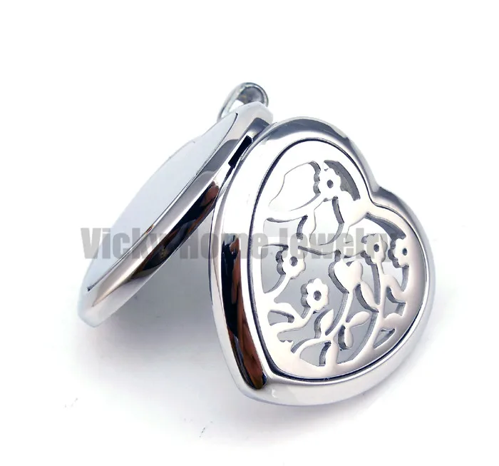 Peach Flower Satinless Steel 30mm Essential Oils Aromatherapy Diffuser Locket Silver Pendants drop shipping | Украшения и