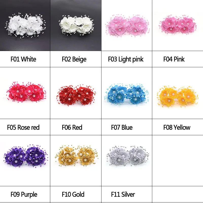 18 шт. 3 см золотые шелковые искусственные цветы с бусинами-колокольчиками сделай