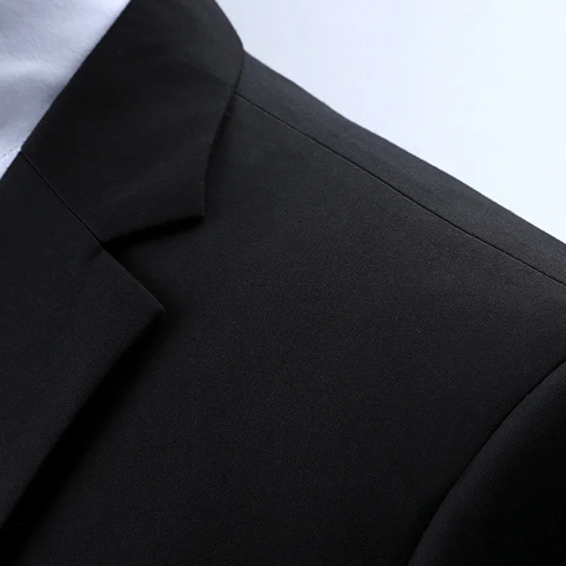

2020 men's suits, cultivate one's morality Black clothing dress smock groom wedding dress Two (coat and pants)