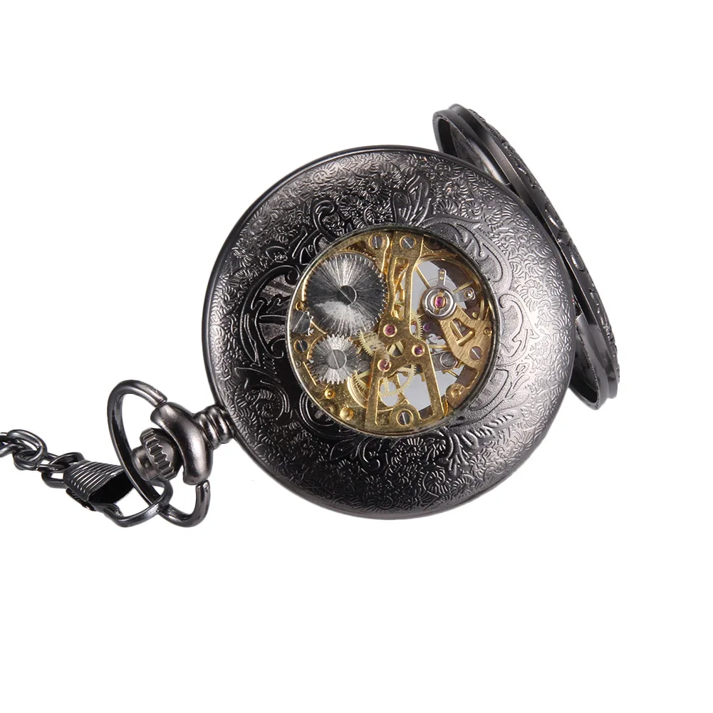 Men Women Quartz Pocket Watch Retro Glass Rome Number Dial with Chain LL@17