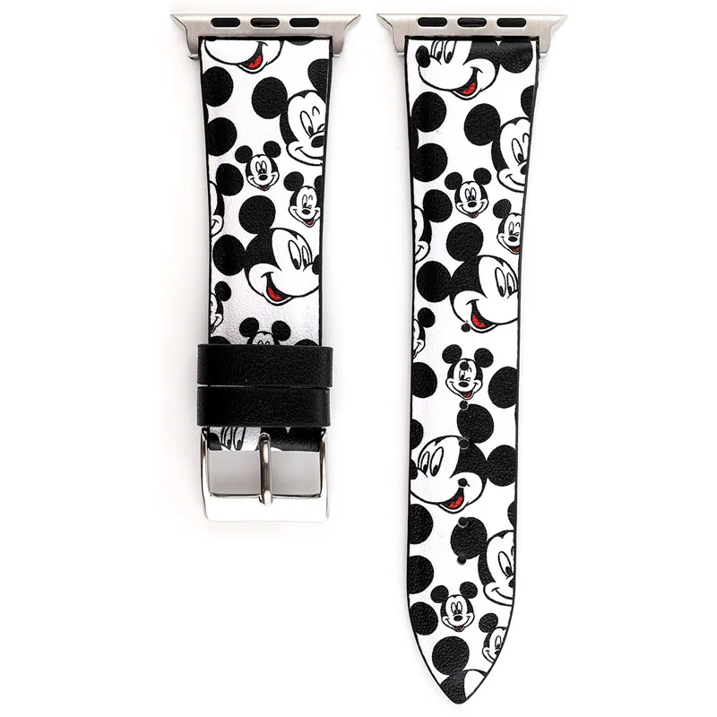 Mickey New 1 Ремешок YUKIRIN Dots Minnie Mickey из натуральной кожи для Apple Watch серии 4 3 2 1 ремешок для iWatch 38 42 мм 40 44 мм мышь - Цвет ремешка: Mickey New 1