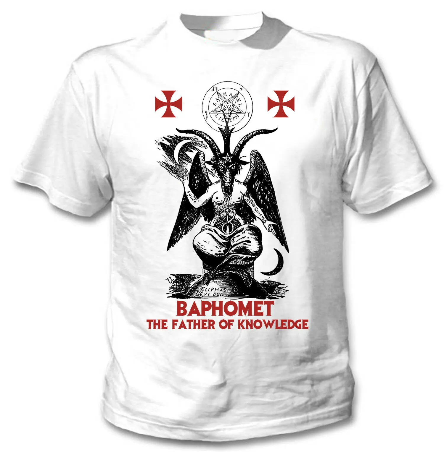 Мужские забавные модные футболки Baphomet с принтом отец знаний 100% хлопок|Мужские