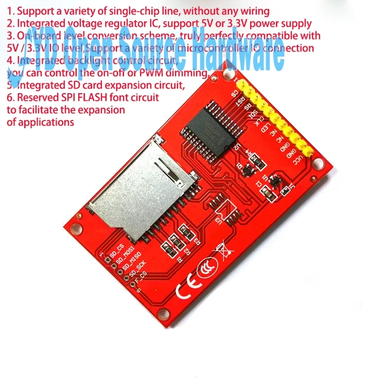 2,0 дюймовый серийный TFT SPI цветной модуль ЖК-экрана только 4 IO 176*220