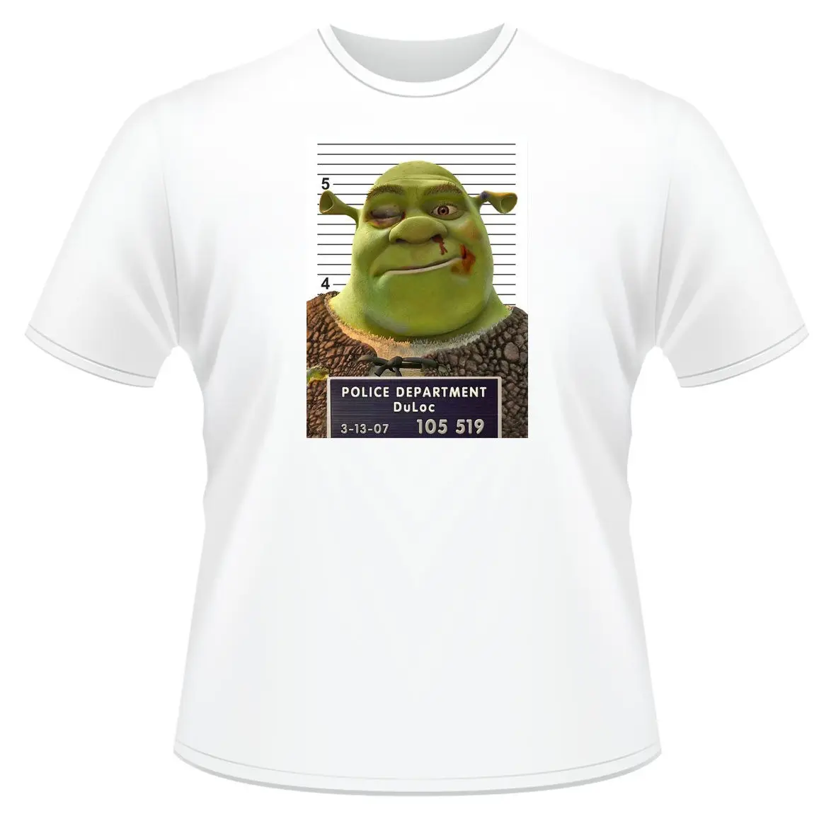 Мужская футболка Shrek Mug Shot Забавный идеальный подарок на день рождения или новые