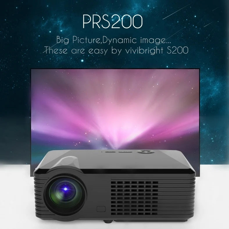 Simplebeamer 1080p LED Portable Projector S200 2500 Lumens Home Theatre Beamer 2*HDMI and USB Ports for Video Game Outdoor Camp |