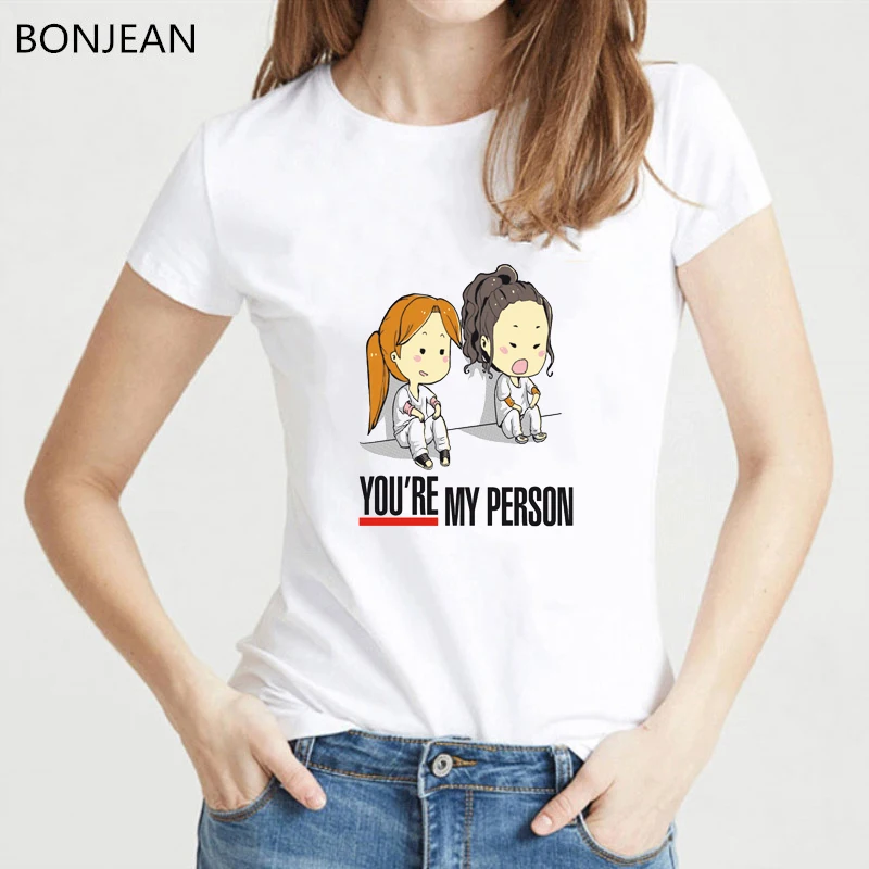Женская футболка с надписью You're My Person белая короткими рукавами лето