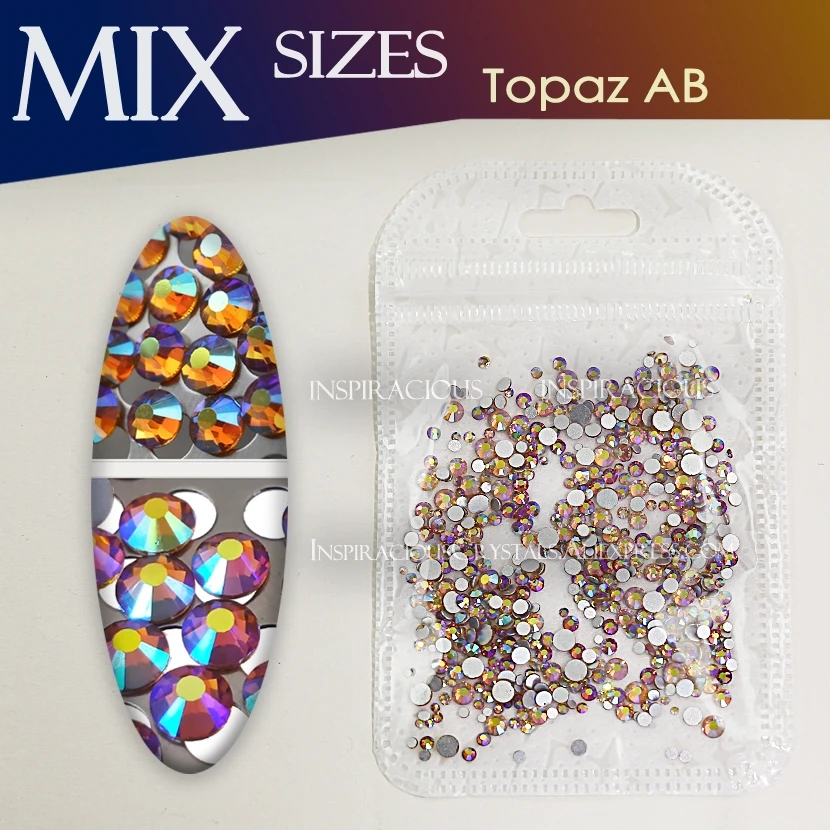 Топаз AB Mix Размеры SS3 SS16 около 500 шт./пакет горный хрусталь Гвозди не исправление