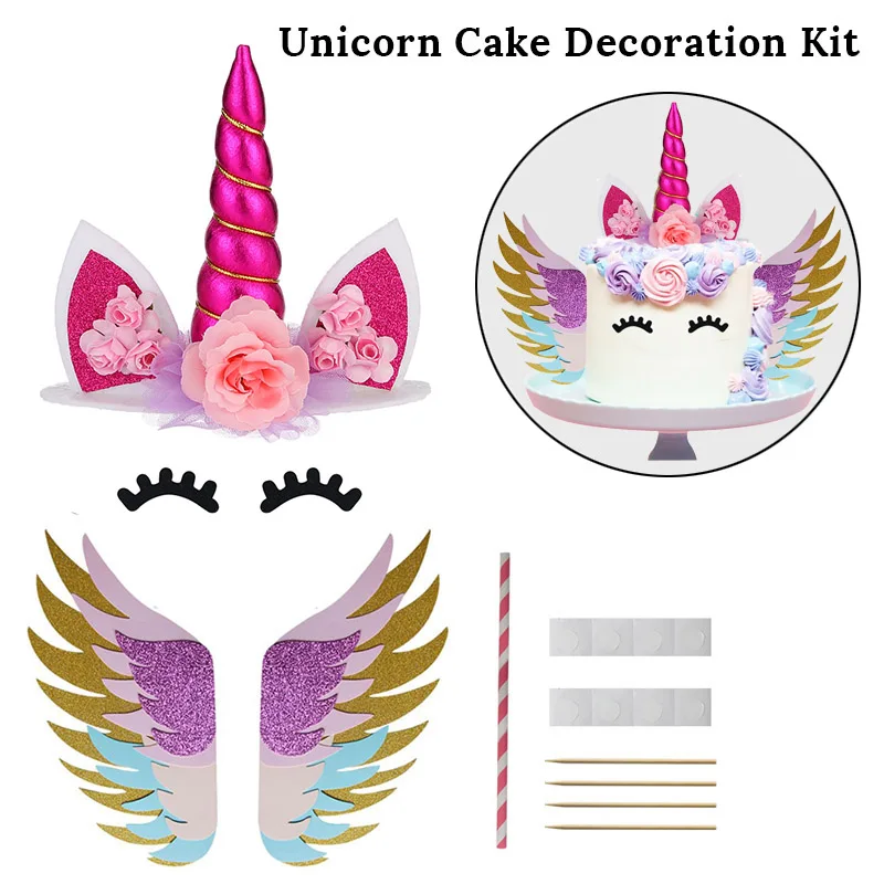 13 Золотые рога единорога, принадлежности для дня рождения, Топпер для торта, Свадебный декор, украшение для торта, аксессуары для выпечки - Цвет: 13