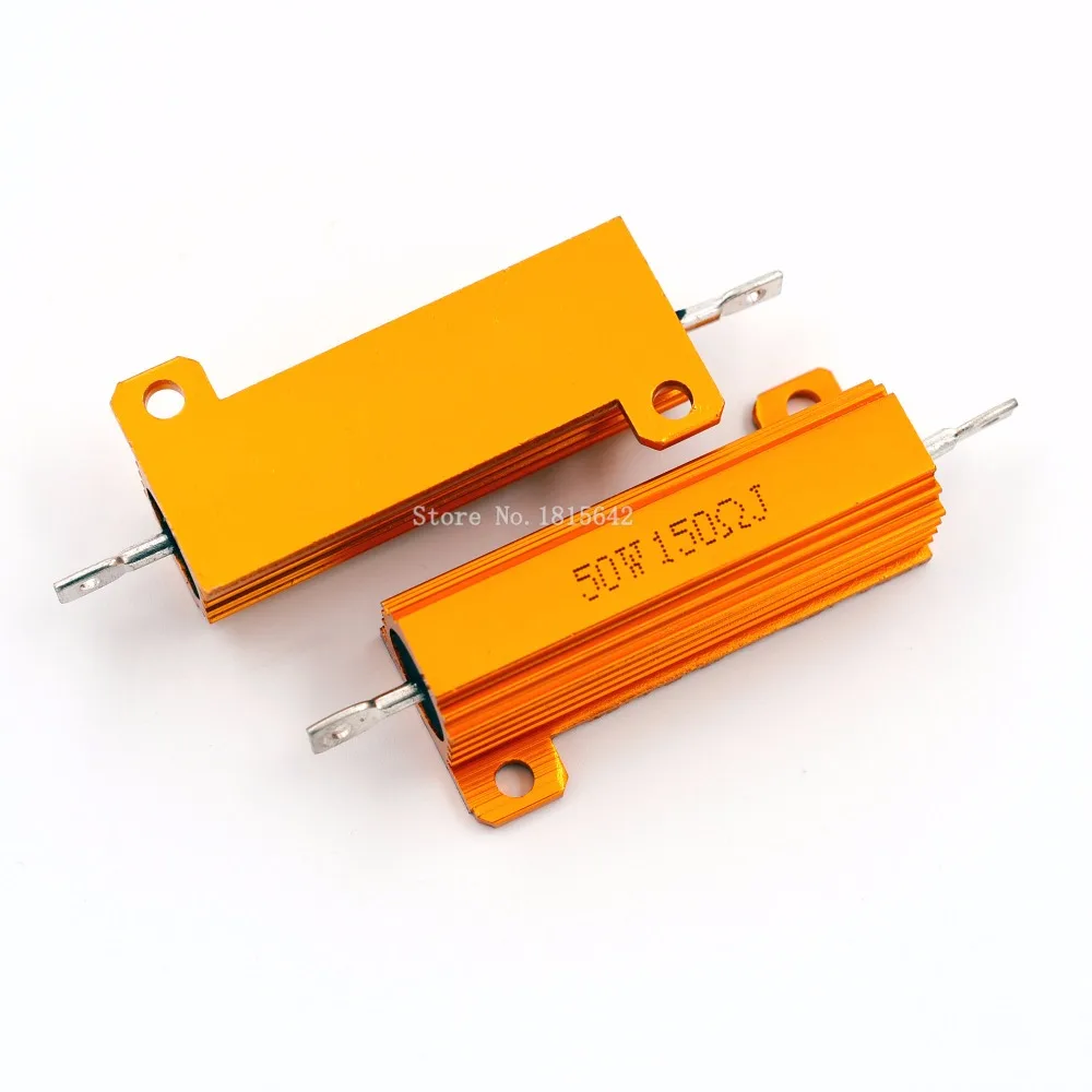

RX24 50 Вт 150R 150RJ металлический алюминиевый корпус высокой мощности резистор золотой металлический корпус резистор сопротивления радиатора 150...