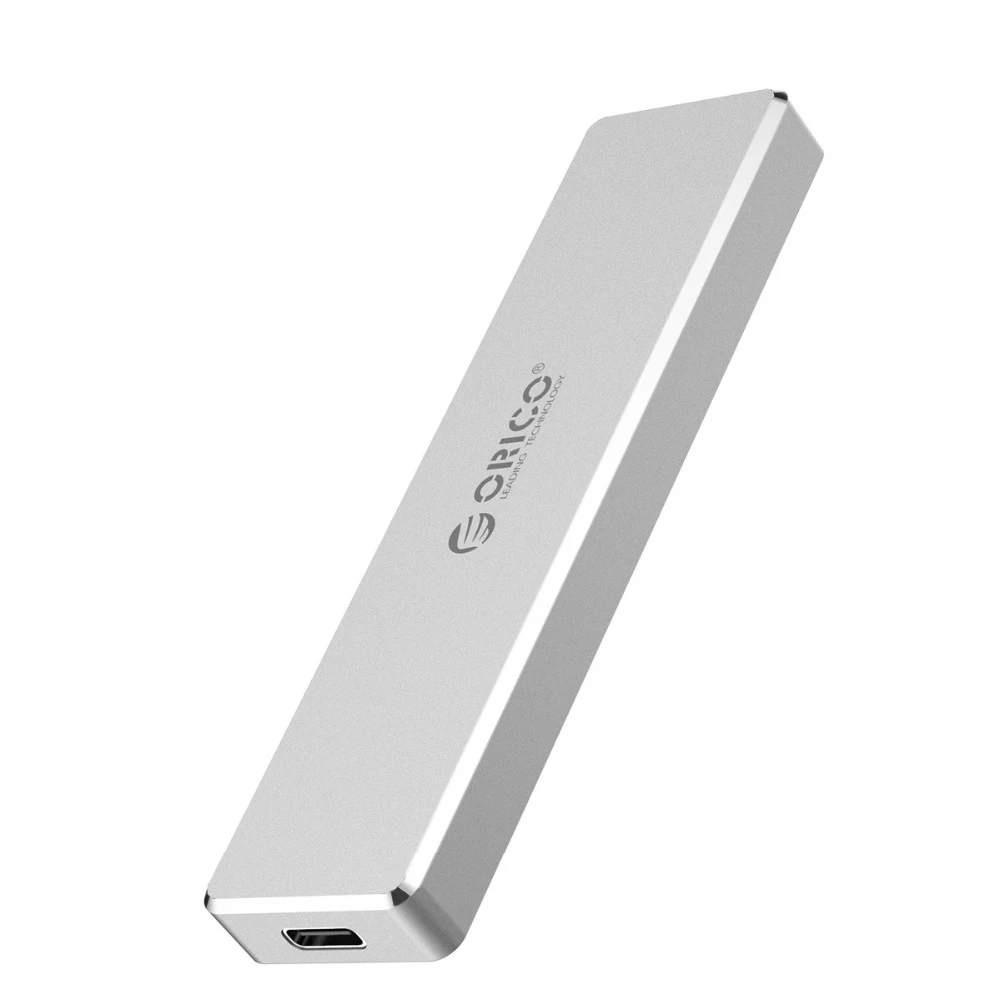 Silver ORICO 1,8 дюймов Mini M.2 USB3.1 SSD корпус type-C Gen2 10 Гбит/с M-Key поддержка UASP протокол SSD корпус для жесткого диска внешний - Цвет: Silver