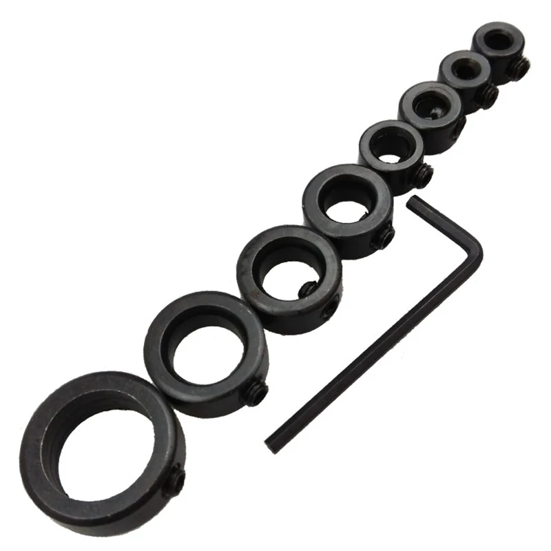 

3-16mm Drill Bit Depth Stop Collar Ring Positioner Spacing Ring Woodworking Drill Bit Hole Drill Press Collars + Hex Wrench