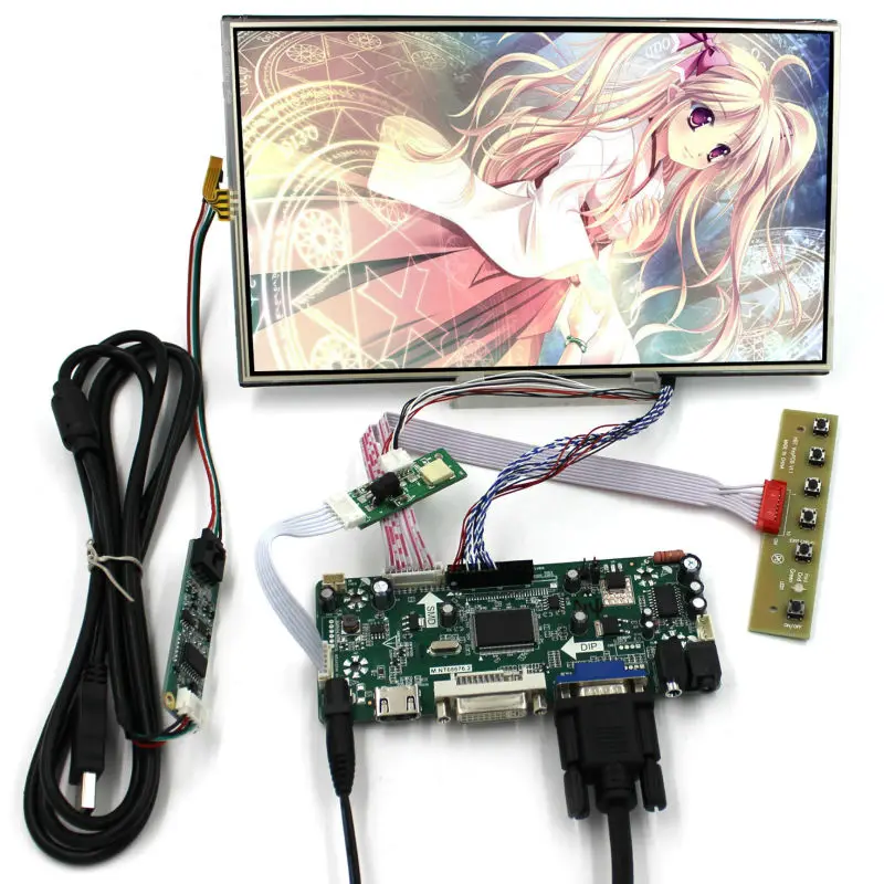 

HD MI DVI VGA LCD Controller Board with 10.1inch B101XAN01.2 1366x768 AHVA LCD Screen + touch panel