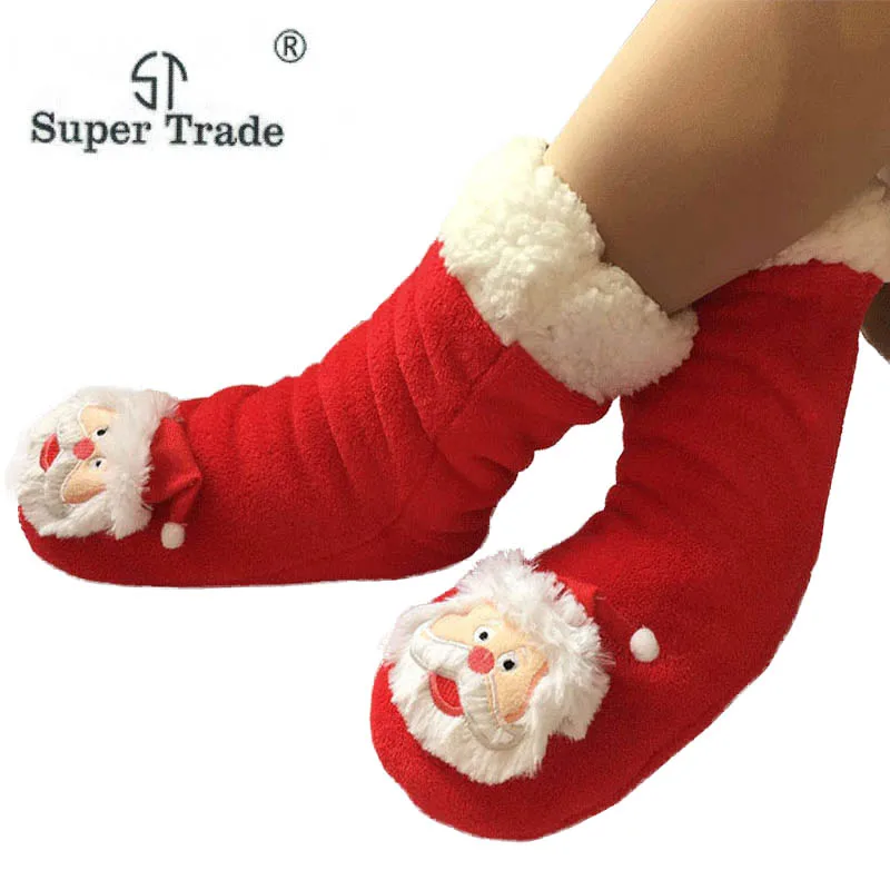 ST SUPER TRADE/женские домашние тапочки с мягкой подошвой зимние рождественские носки