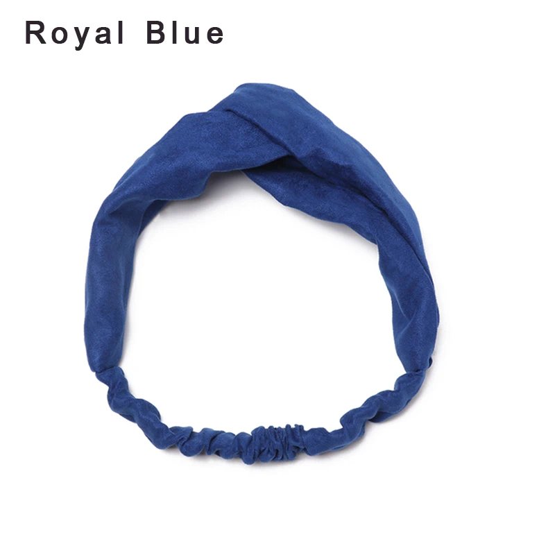 Royal Blue 1 шт., модная повязка на голову в клетку с узлом, эластичная повязка на волосы "тюрбан", повязка на голову для женщин и девушек, полосатая повязка на голову, головные уборы, аксессуары для волос - Цвет: Royal Blue