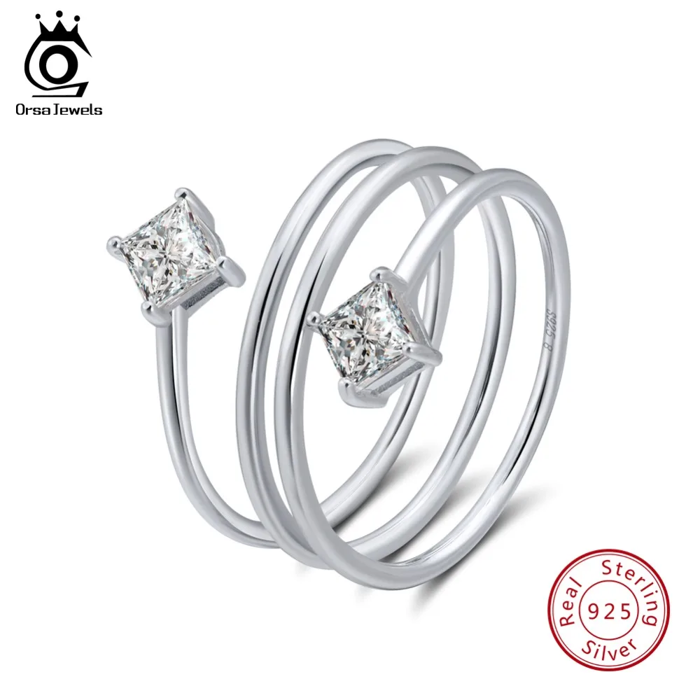 ORSA JEWELS Настоящее 925 пробы серебряные серьги женские кольца уникальный дизайн AAA