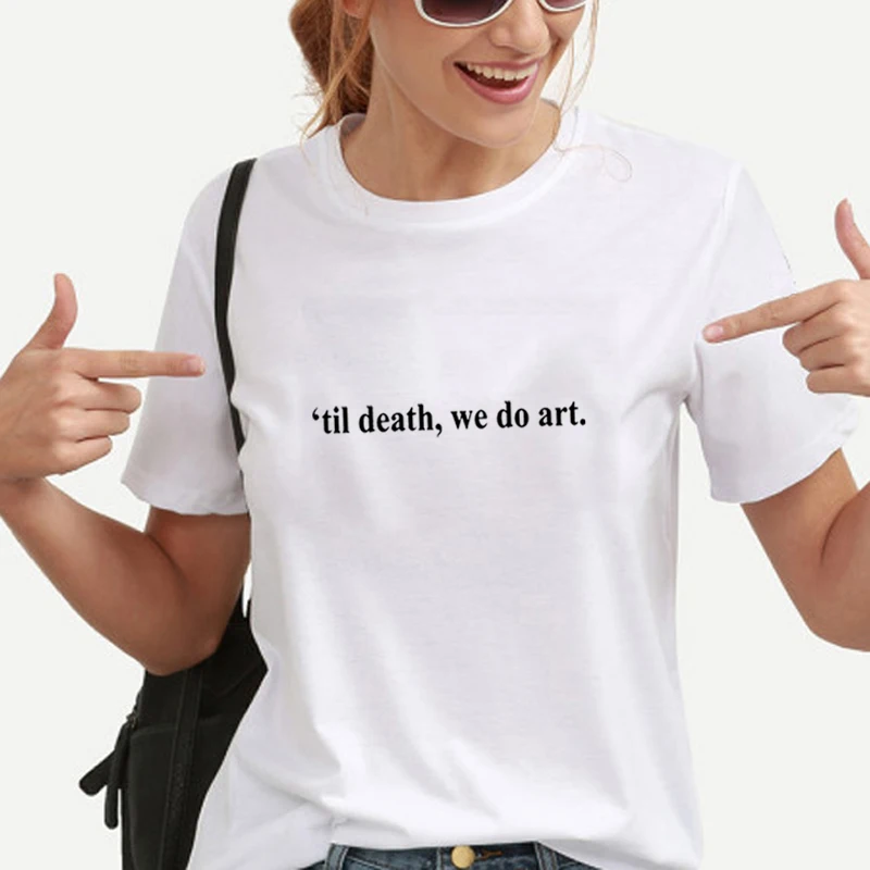 Футболка женская белая с графическим принтом и We Do Art Tumblr|Футболки| |