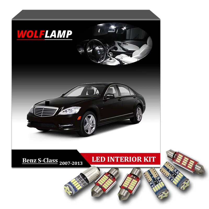 Wolflamp 17 шт. Canbus белый светодиодный светильник для салона автомобиля s 2007 2013 Mercedes Benz