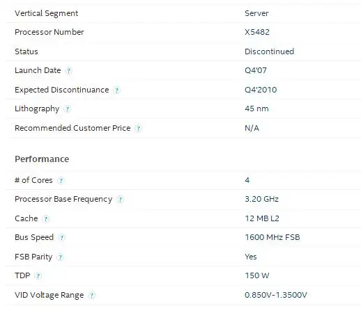 Процессор INTEL X5482 cpu/3,2 ГГц/12 м/1600 МГц/четырехъядерный/серверный cpu близкий к LGA775 Core 2 Quad Q9650 cpu