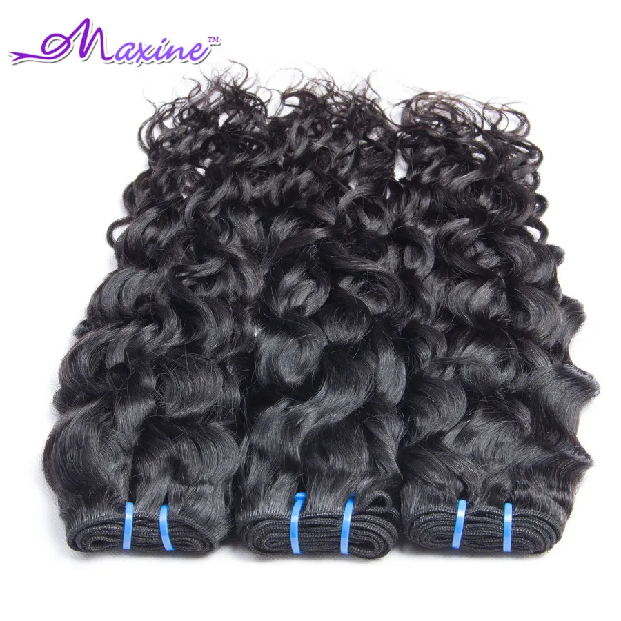 Малайзии Девы Волос 3 связки С Закрытие Фронтальная Волна Воды Кружева Пучками