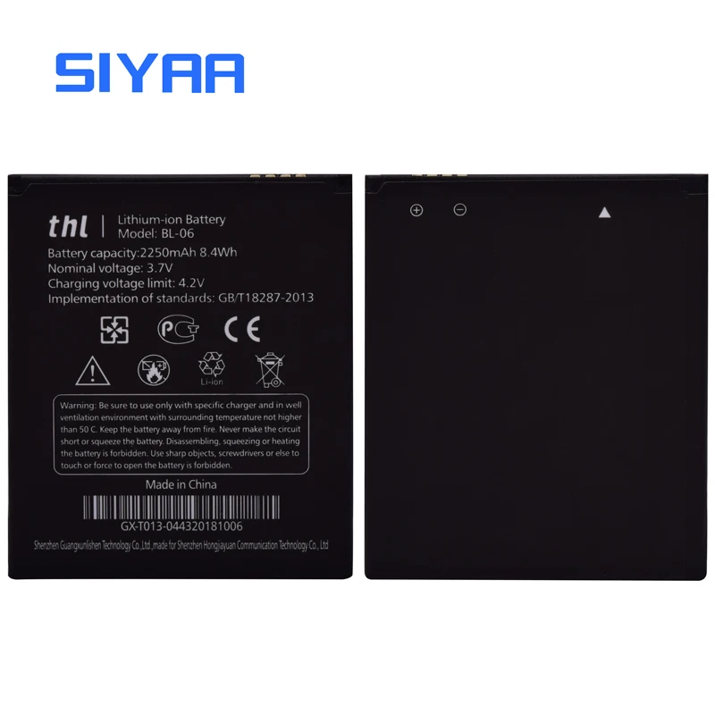 Оригинальный аккумулятор SIYAA BL06 W200 BL08 W100 для THL W200S W200C 2015 2015A T6 Pro T6S BL 06 08 W100S li ion|mobile