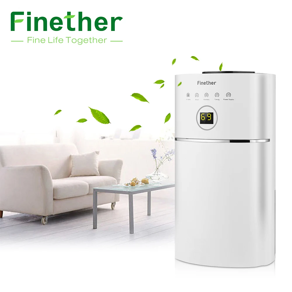 Finether DS01A-01, 2.4L емкость, цифровой осушитель воздуха, анион, УФ, низкий уровень энергии, очиститель воздуха для дома, шкаф для одежды ванная, кухня, ЕС