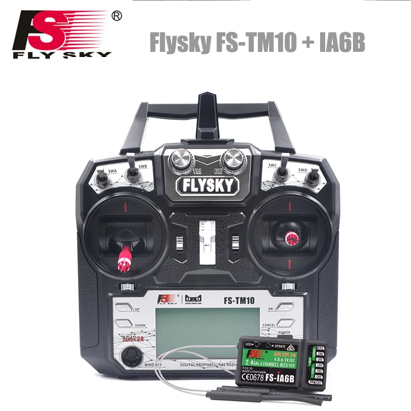 Контроллер передатчика Flysky FS-TM10 2 4G RC 10/6CH iA10B/iA6B приемник для радиоуправляемого