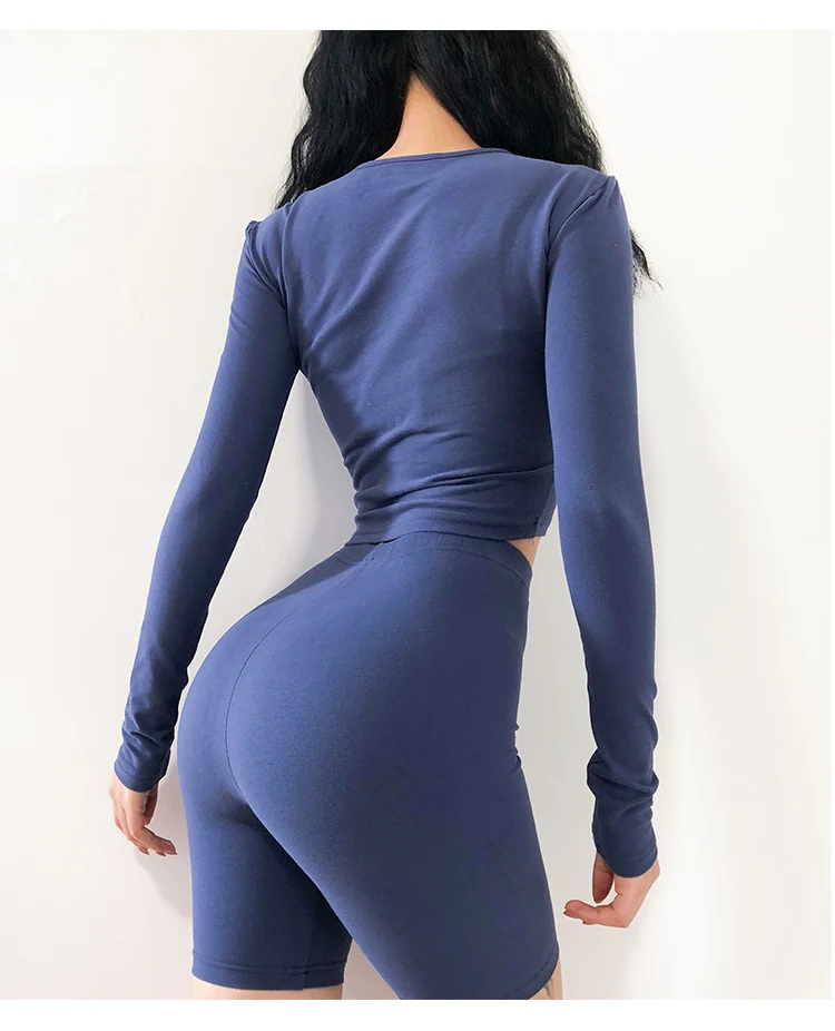 Mermaid Curve, Женский Топ с длинным рукавом для фитнеса, спортивная одежда, футболка для спортзала или йоги, эластичные облегающие для тренировок, бега, футболка, сексуальный укороченный топ