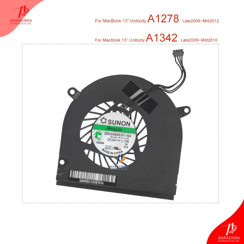 Вентилятор для процессора Hanxunda Apple MacBook Pro Unibody 13 дюймов A1278 A1342 2008 2009 2010 2011 2012