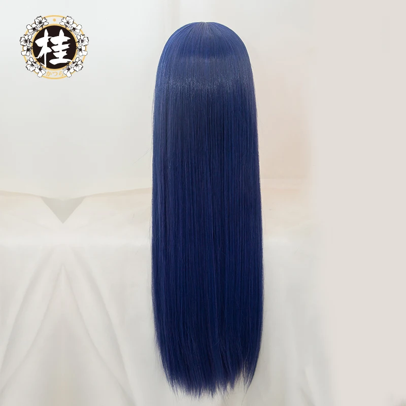 UWOWO парик с Уми Сонода Love Live Hair 80 см длинные синие прямые термостойкий LoveLive Umi |