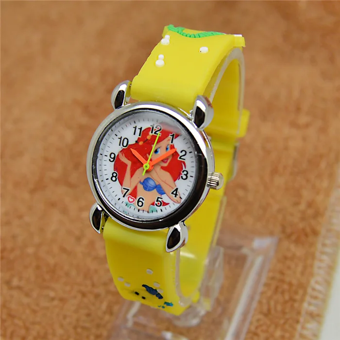 Бесплатная доставка Новые 3D Мультяшные детские часы милые Русалочки 1 шт./лот