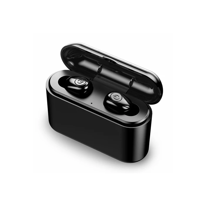 Черный X8 Tws настоящие беспроводные Bluetooth наушники, гарнитура, водонепроницаемые, ipx8 5,0, мини спортивные наушники Blutooth, наушники с микрофоном, зарядная коробка - Цвет: Черный