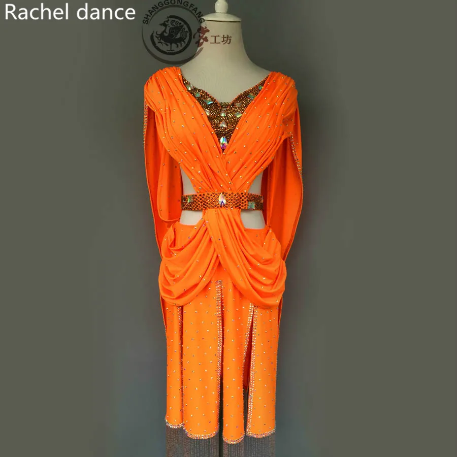 Новое поступление соревнование бахрома двойной v-образный вырез платье для