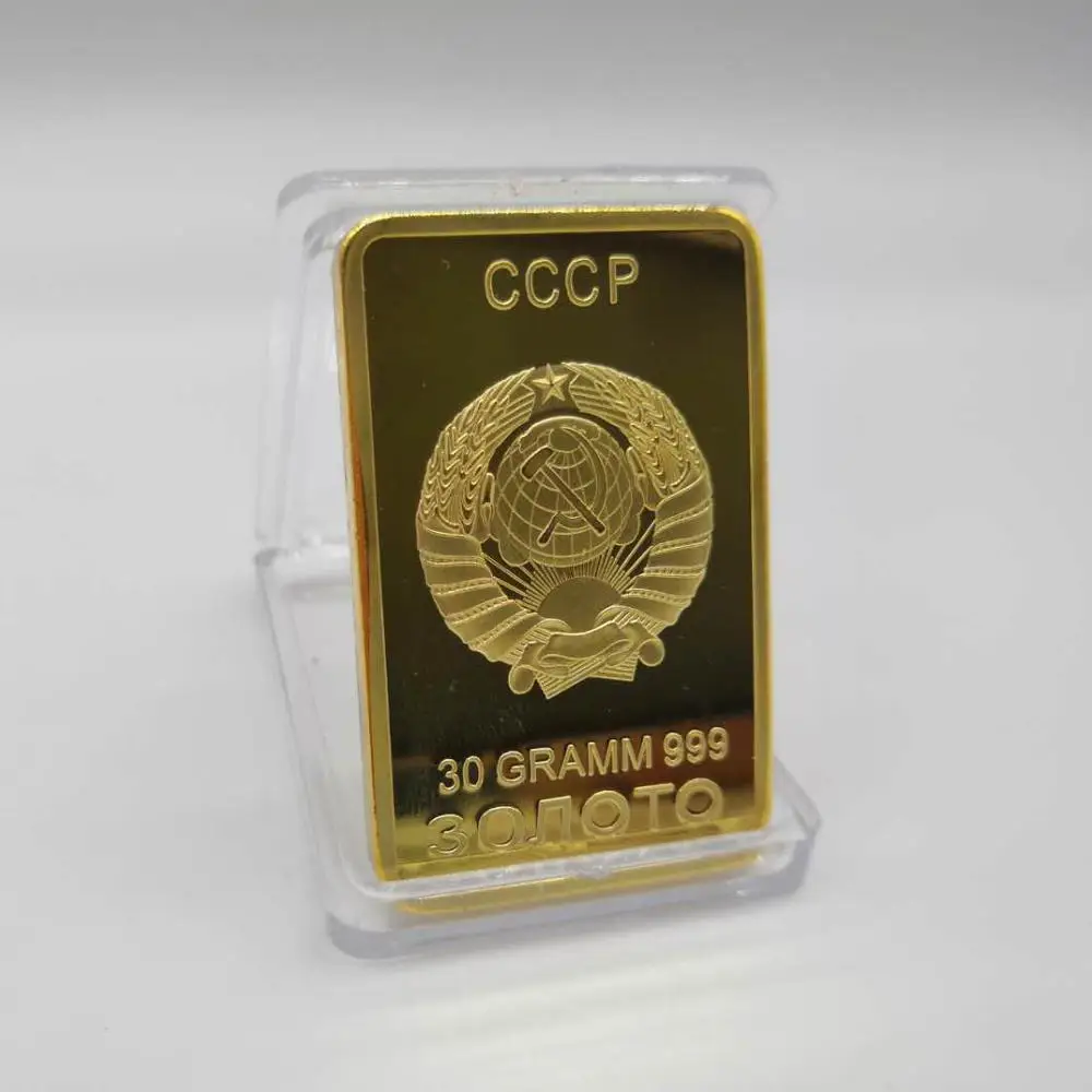 Национальная герба России ССCP 30 граммов 999 позолоченных слитков карта Мехико