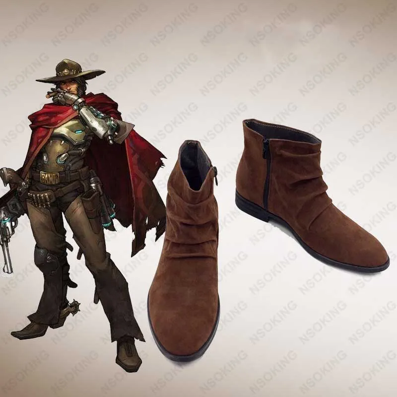 

New Game Jesse Mccree Cosplay Boots Anime Shoes Custom Made