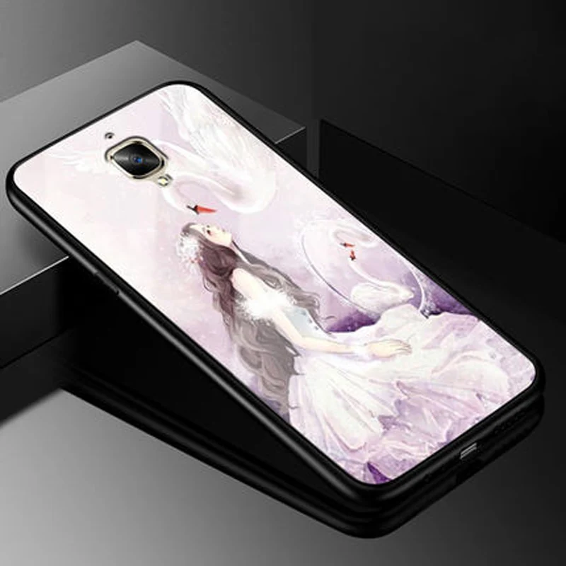 Звездное небо закаленное Стекло телефонные чехлы для Oneplus 3 мягкий TPU бампер защитный кожаный чехол для Oneplus A3000 Стекло чехол Oneplus3 1+ 3 знака после Coque - Цвет: A6