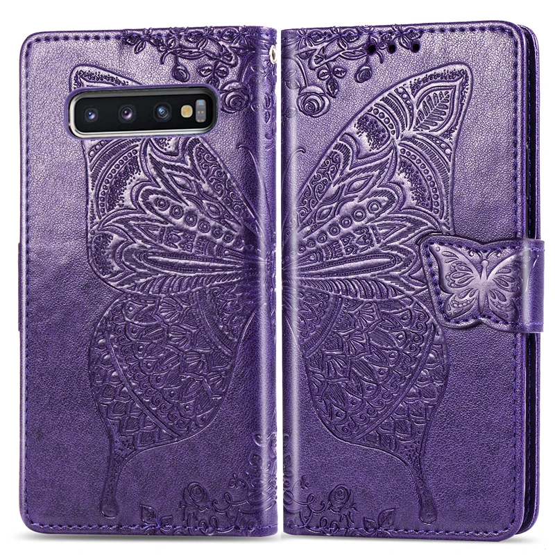 3D Бабочка Флип Чехол для samsung Galaxy S10e J4 J6 S10 S9 S8 плюс S7 край A7 J2 Core A10 A30 A40 A50 A70 M10 M20 Note9