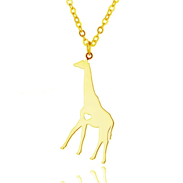 

New Giraffe Charm Necklace Gold Color Silver Color Stainless Steel Giraffe Pendant Necklace Giraffe Jewellery