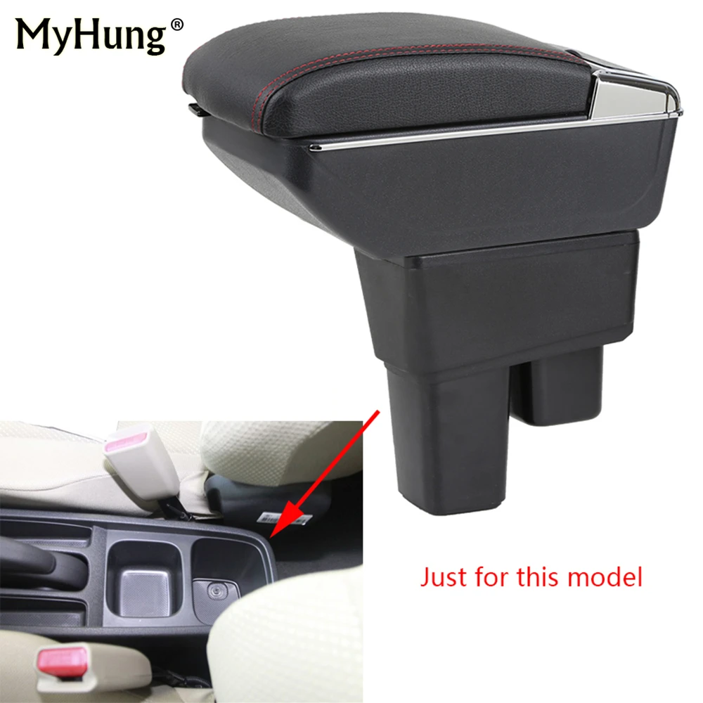 

For Honda Fit Jazz 2008-2013 Armrest box Central Console Arm Store content box cup holder ashtray With Rise and Down Function