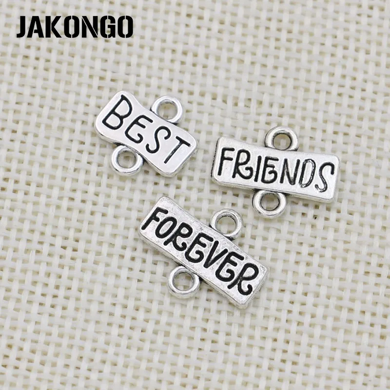JAKONGO античный посеребренный соединитель Best Friends Forever для изготовления ювелирных