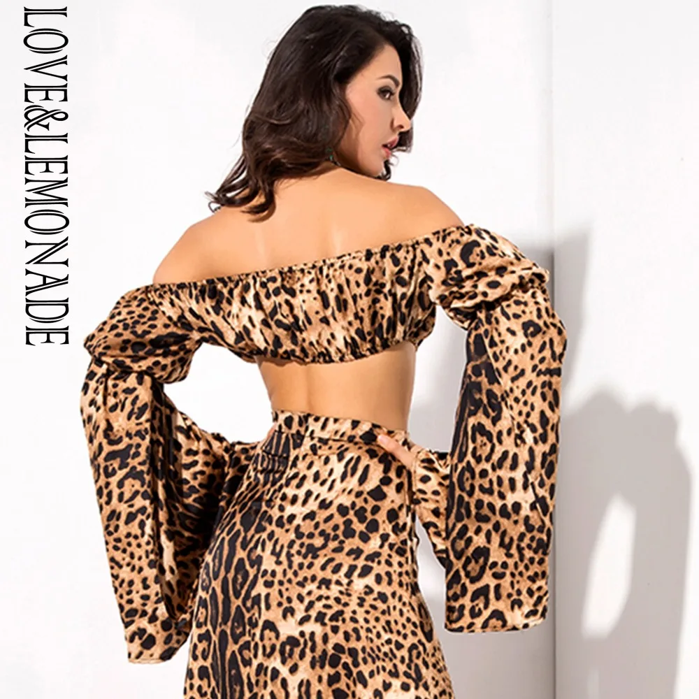 Короткий топ с леопардовым принтом Love &amp Lemonade LM1312T | Женская одежда