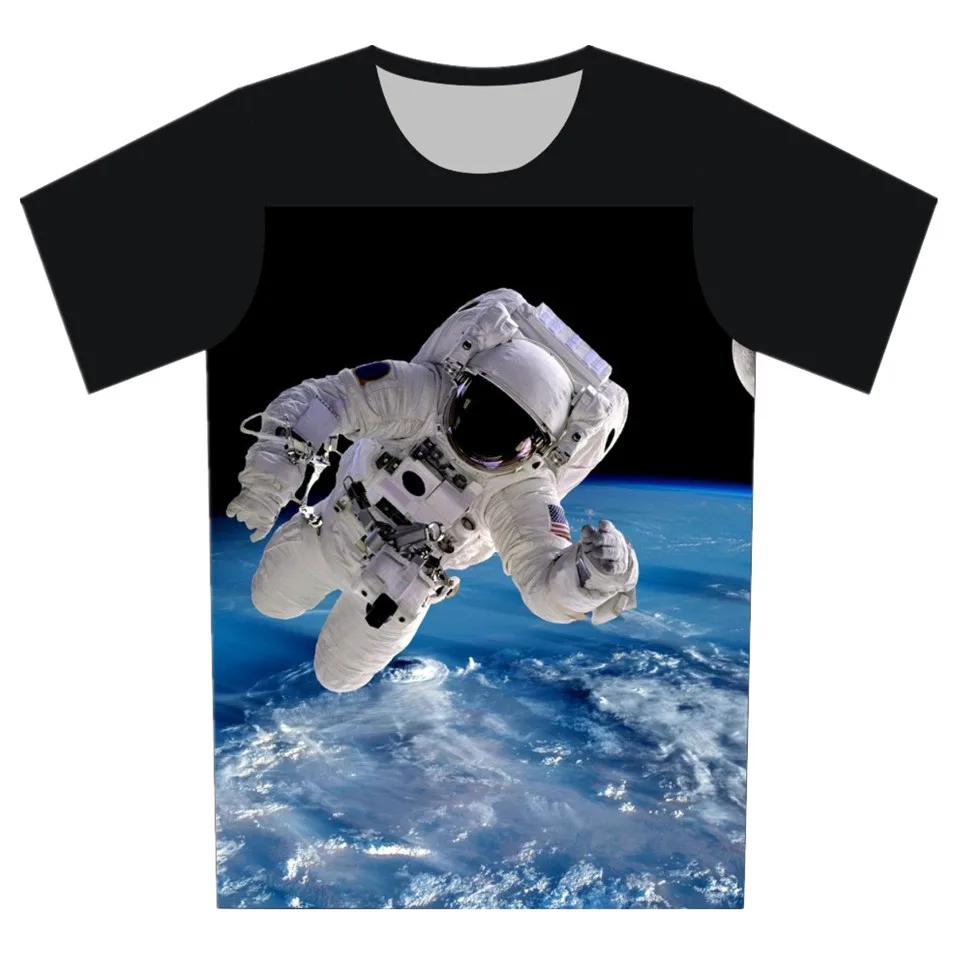 2018 летняя футболка с изображением Галактики Детская 3D принтом в виде животных