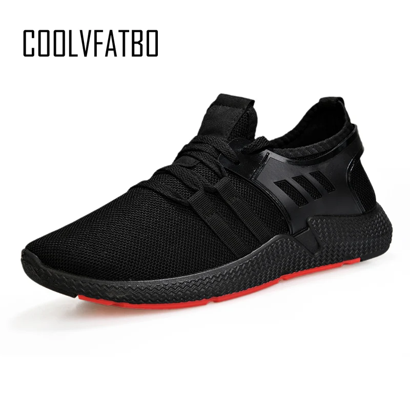 COOLVFATBO; коллекция года; модная мужская обувь; повседневная обувь с плетением; сетчатый материал; дышащий светильник; Мягкая Черная мужская обувь без шнуровки; мужские кроссовки; кроссовки - Цвет: All Black