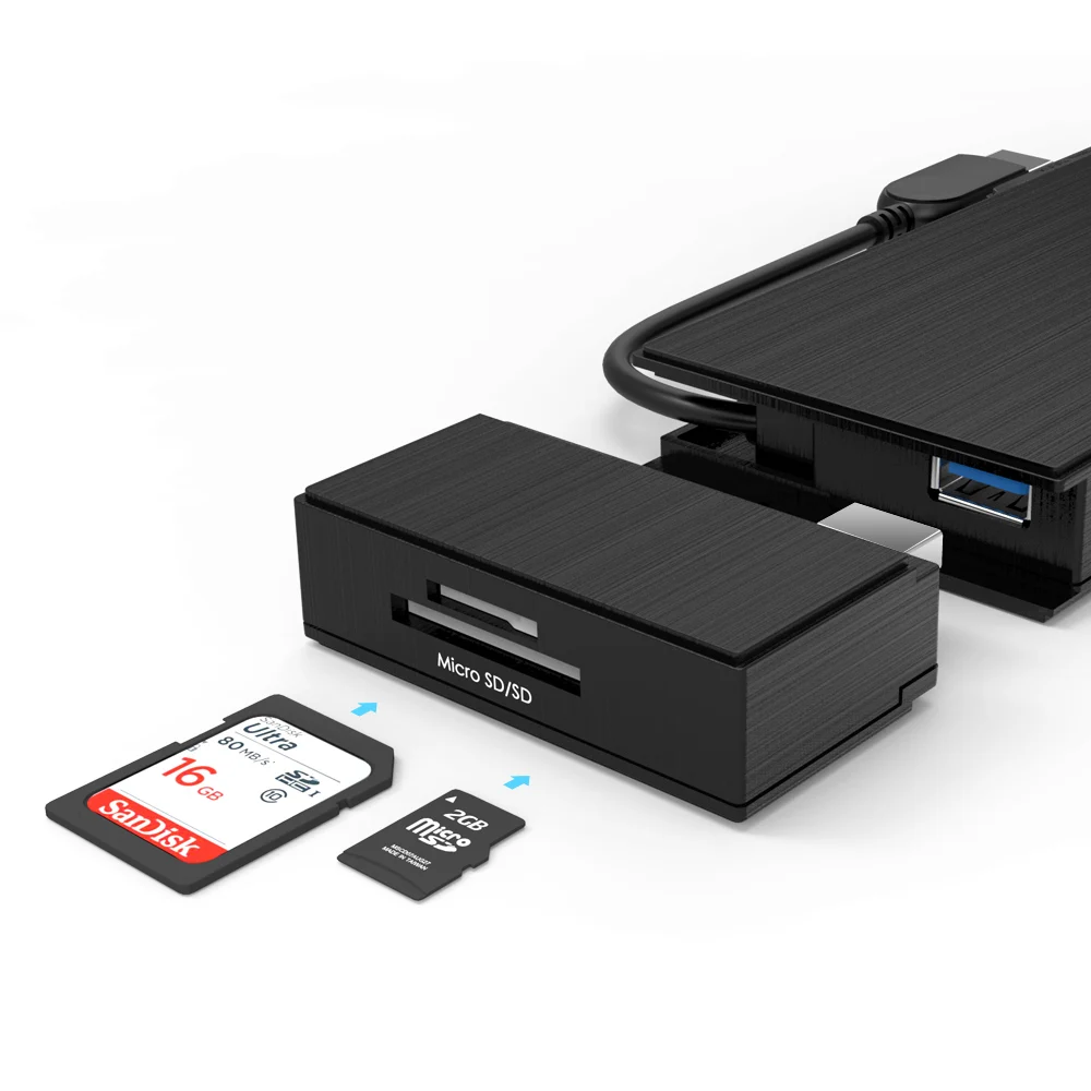 Full HD 2K комбинированная мини Док станция USB 3 0 концентратор устройство для чтения SD