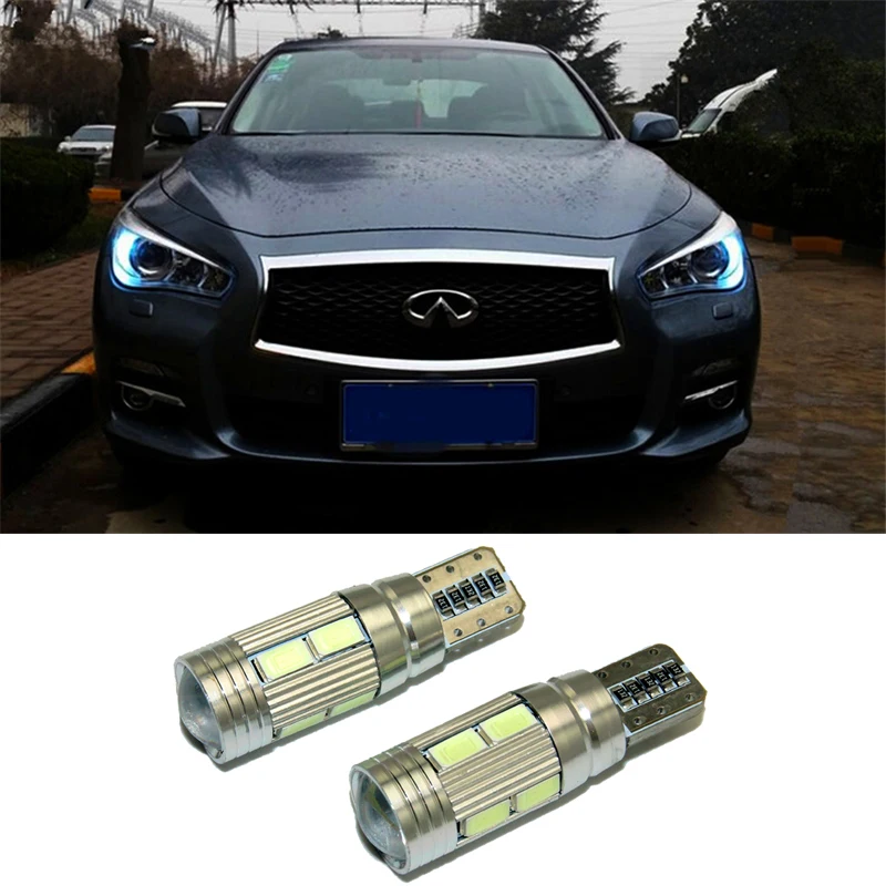 2 шт. Автомобильные светодиодные лампы W5W T10 canbus с объективом проектора для infiniti QX56