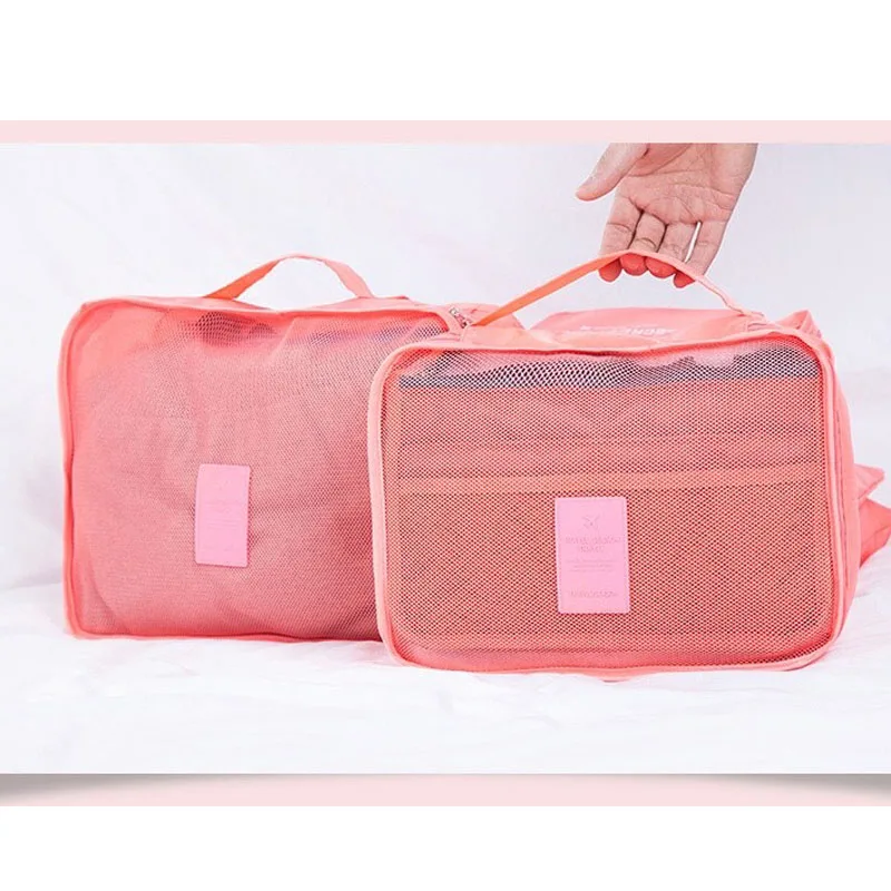JXSLTC 6 PCS Travel Portable Storage Bag Set For Clothes Tidy Organizer Suitcase Pouch clothing Shoes Cosmetics Categories | Дом и сад