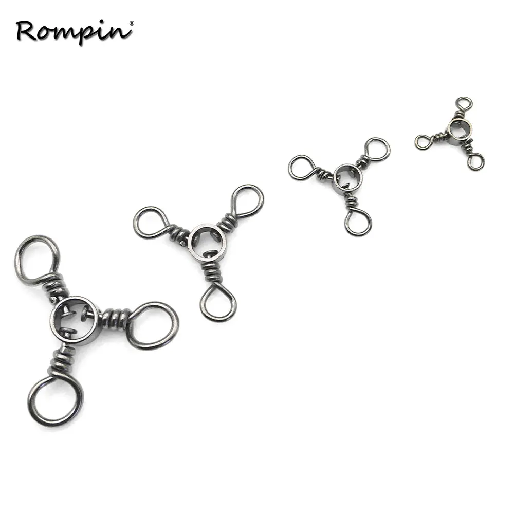 

Rompin 30 шт./лот рыболовные 3-ходовые Вертлюги, цилиндрические Вертлюги, размеры 3 5 7 9, рыболовные аксессуары, рыболовные крючки, соединитель